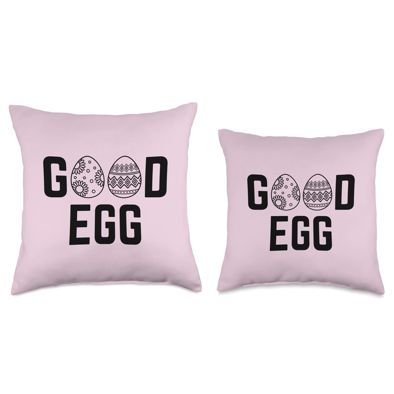Good Egg Funny Easter Throw Pillow, 18x18, Multicolor