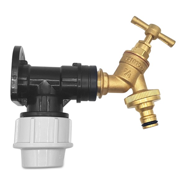 25mm MDPE Wall Flange Kit – Wall Plate Elbow ¾