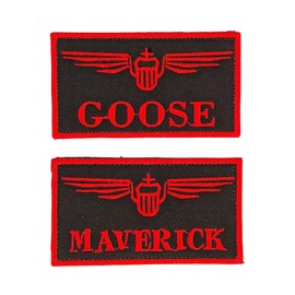 Maverick Goose Embroidered Morale Patch - 2PC Funny Meme Emblem Applique Hook and Loop Sew On Cute Animal Military Patches for Tactical Backpacks Hats Jackets Jeans Bags Helmets Vest Repair
