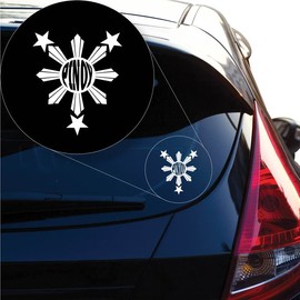 Yoonek Graphics Pinoy Filipino Philippines Flag Decal Sticker for Car Window, Laptop and More. # 1318White4