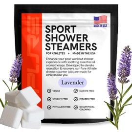 Pure Athlete Sport Shower Steamers - Made in USA with Natural Lavender Essential Oil, Stress and Sinus Relief, Muscle Recovery for Athletes, Best Birthday Gifts for Relaxation