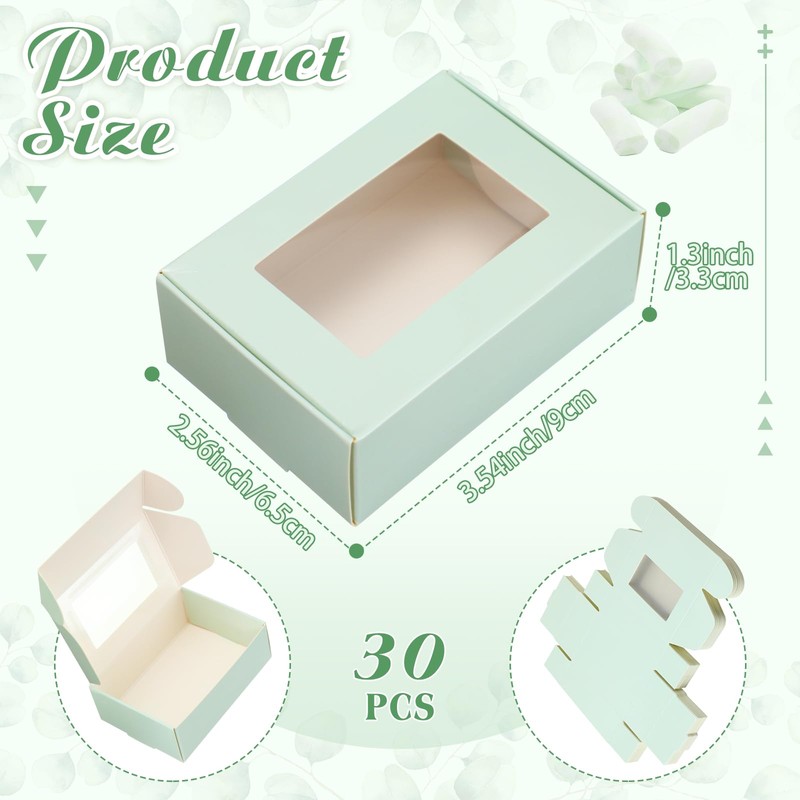 Zonon 30 Pcs Soap Boxes for Homemade Packaging, Mini Kraft