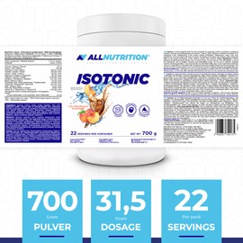 ALLNUTRITION Isotonic Drink Powdered Concentrate for Endurance Boost and Post-Workout Recovery Hydrates and Provides Electrolyte Replenishment with Glucose 700 g Ice Tea Peach