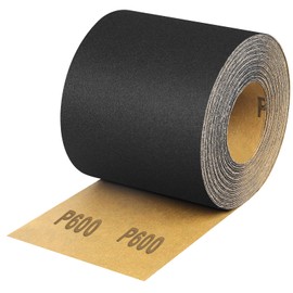 Shineboc 600 Grit Sandpaper Roll, 3-2/3" Wide 11 Yard Wet Dry Silicon Carbide Longboard Sand Paper for Automotive Metal Wood Sanding＆Polishing