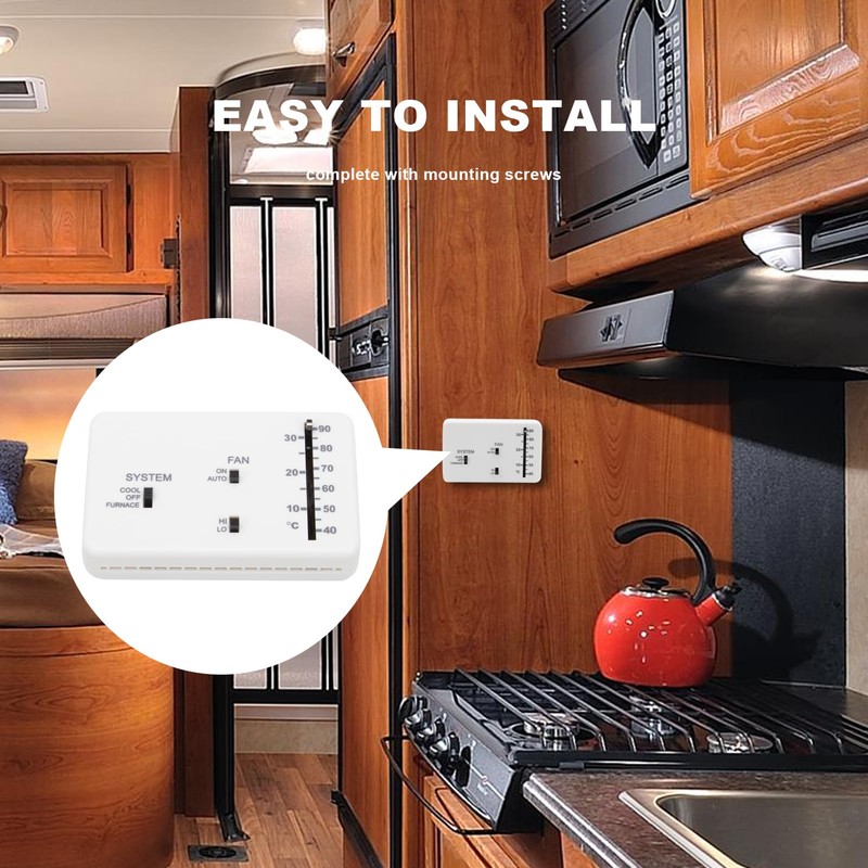 RV Analog Thermostat 3106995.032 Replacement for Dometic (Cool Only/Furnace) Camper