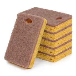 YICOTA 6 Pack Biodegradable Eco Sponge Washing up Compostable Kitchen Dish Sponges Natural Cleaning Sponge Cellulose /Coconut Scouring Pads Non-Scratch Heavy Duty Dish Sponges for Household Cleaning