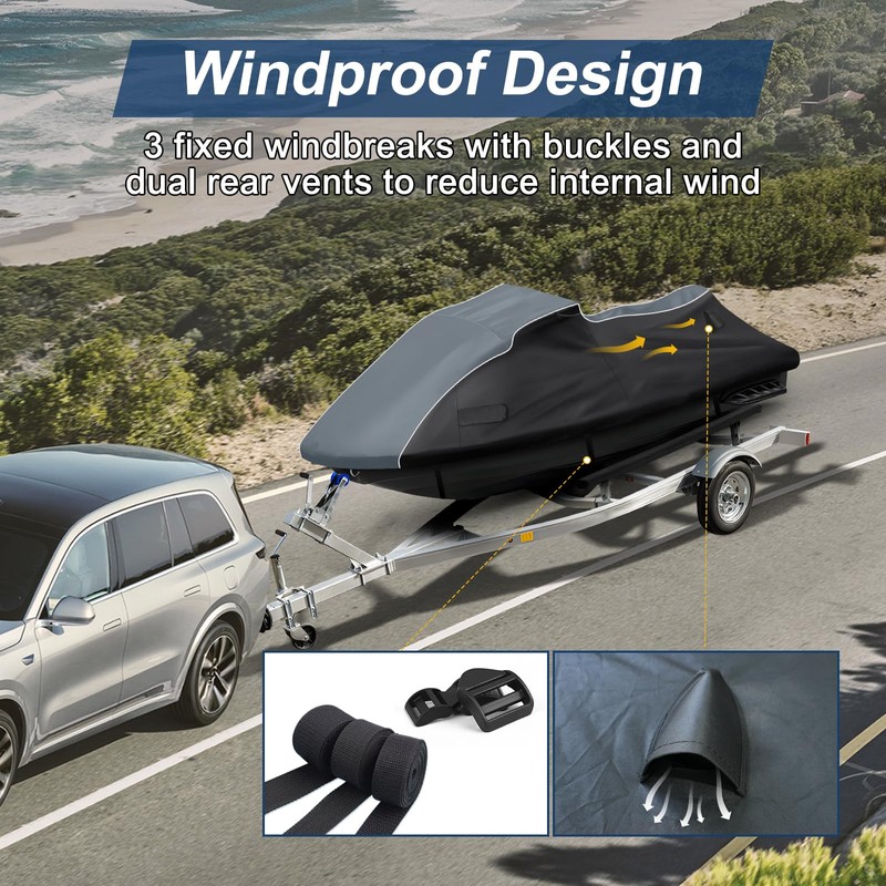 QUNSUNUS Jet Ski Cover for 2010-2025 Seadoo GTX,RXT,RXT-X with Cotton