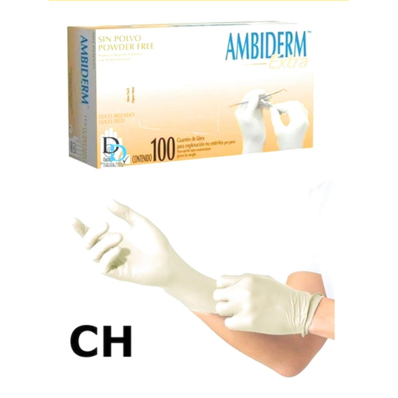 Ambiderm Guante De Látex Extra 100 Piezas (Talla S)
