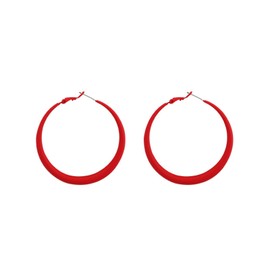 80s Hoop Earrings Colorful Hoop Earrings Large Retro Exaggerated Round Hoop Earrings for Women Jewelry-red