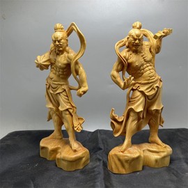 Buddha Statue, Wooden Carving, Kongo Rikishi Statue, Standing Statue, Natural Cliff, Kashiwagi, Nio, Statue, Dharma Protection God, Figurine, Buddhist Altar, Feng Shui Good Luck/Evil Protection,