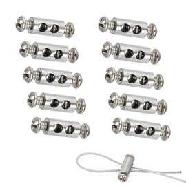 10 Pieces Wire Rope Clips with Screw Terminal Cap, Wire Rope Clamps for Wire Ropes and Cables with 1-2mm Diameter, Double End Clamps for Steel Cable and Wires
