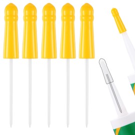 Baderke 5 Pack Caulk Tube Caps Caulk Saver Caulk Tool Caulking Tube Covers Caulk Tube Sealer Caps Caulk Tube Caps for Sealing and Preserving Open Caulking Tube (Yellow)