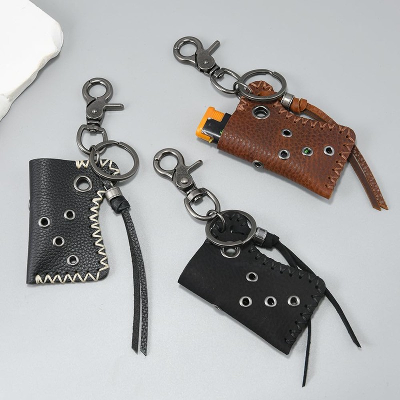 Rockyu Keychain, Men's, Genuine Leather, Stylish, For Outdoors, Convenient, With