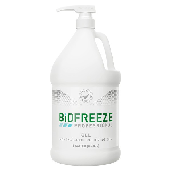 Biofreeze Professional Menthol Pain Relieving Gel 1 Gallon Bottle With Pump For Pain Relief Of Sore Muscles, Arthritis, Backache, And Joint Pain, Original Green Formula (Packaging May Vary)