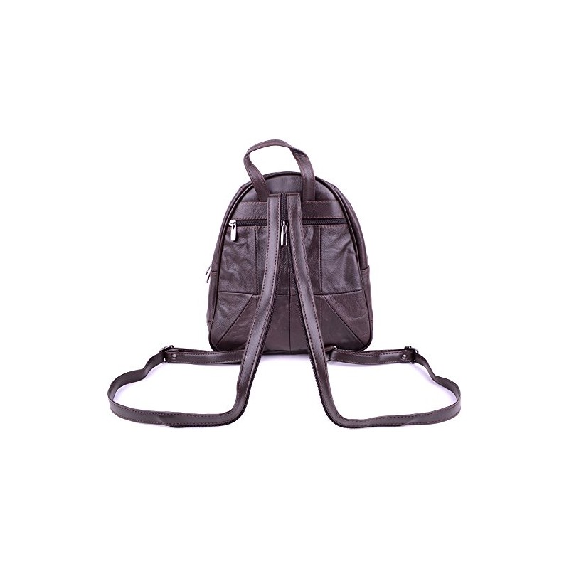 Ladies/Womens Genuine Leather Travel/Work/Holiday Rucksack/Backpack - Dark Brown
