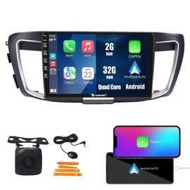 CarPlay Android Auto Navigation Stereo GPS Radio Display 10" IPS Touchscreen Headunit Tablet Media Player for Honda Accord 2013-2016 2.0L/2.4L(Original Reverse Camera), if Applicable Quad Core 2G+32G