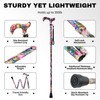 YOKABOZE Aluminum Adjustable Folding Cane with Floral Pattern – Twist-Lock