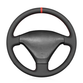 MEWANT Steering Wheel Cover for Toyota Land Cruiser Prado 1996-2002 Hand-Stitched Leather Car Steering Wheel Wrap for Toyota