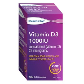 Chemists’ Own Vitamin D3 1000IU 130 Capsules