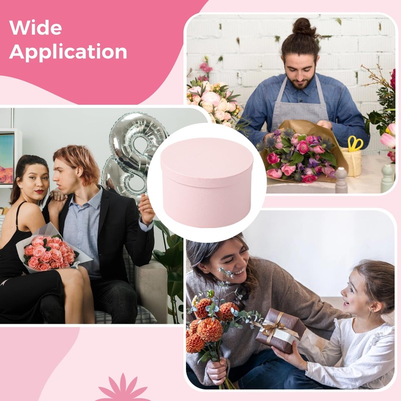 Round Floral Foam Present Box, Pink Floral Present Box with