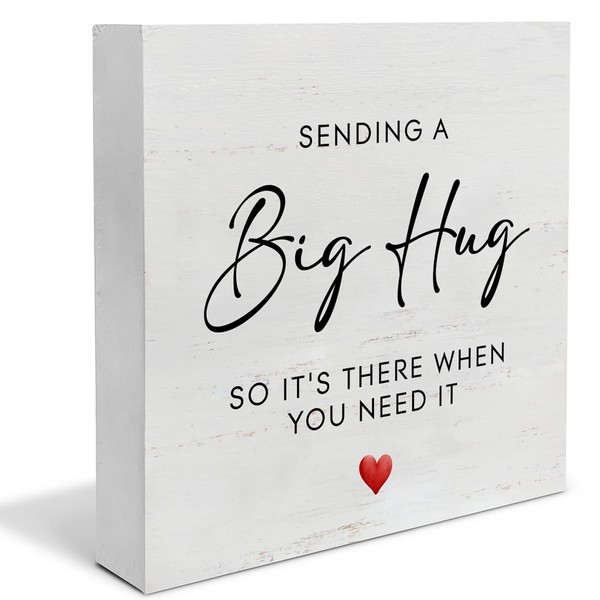 Friendship Gift Wooden Box Sign Sending a Big Hug So