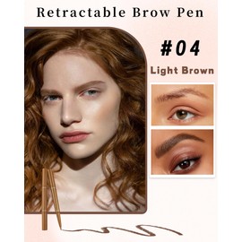 2-in-1 Eyebrow Pen & Brow Freeze Gel: Sketch, Define & Set - Waterproof, Smudge-Proof, Long-Lasting Definition, Eyebrow Crayon Pomade + Clear Eyebrow Wax Pencil, Brow Lift for Natural Look-Light Brown