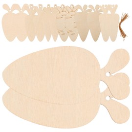 Operitacx Easter Carrot Wooden Cutouts 36pcs Unfinished Wood Slice Tag DIY Paint Crafts Hanging Ornaments with Ropes for Easter Party Supplies Painting Crafts Decoration