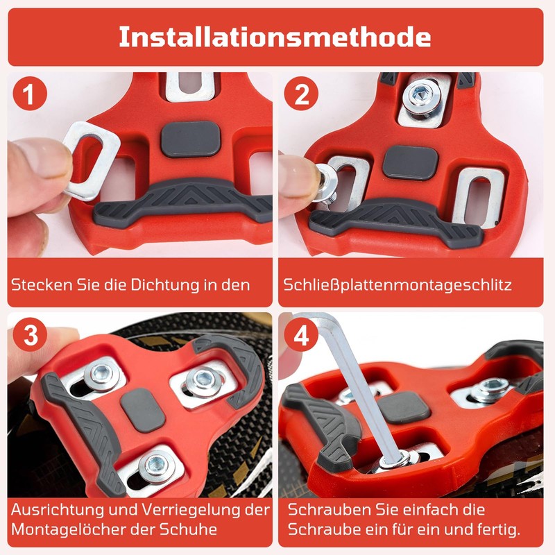 Compatible with Look Keo Bike Pedals 3-Hole Grip Blade 2