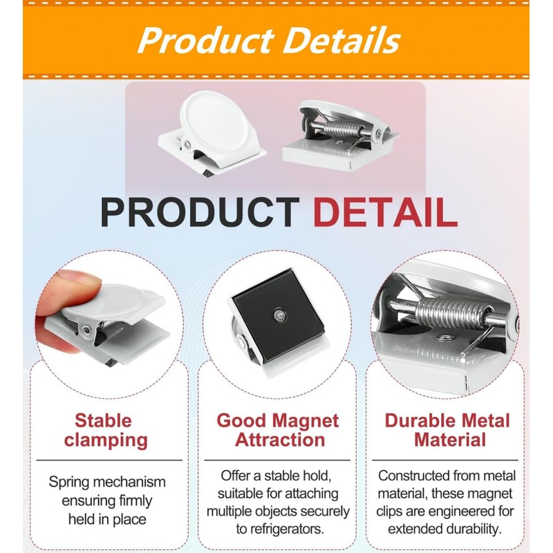 Molinter Magnetic Clip Fridge Magnetic Clips Metal Clips Fridge Magnets