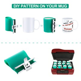 WER 3D Sublimation Silicone Mug Wrap,15oz Cup Clamp Fixture for Printing Tumblers (1 pack)