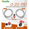 0-20 PSI Adjustable Propane Regulator with Hose, 8FT Y Splitter
