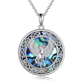 YAFEINI Dragon/Phoenix/Wolf/Dog/Bear Necklace Sterling Silver Celtic Knot Pendant Chain Jewellery Gifts for Women Girls, Sterling Silver