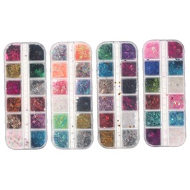 WOONEKY Nail Art Glitters Sequin Jewelry Makeup Sequins Nail Art Charms DIY Supplies Decoration