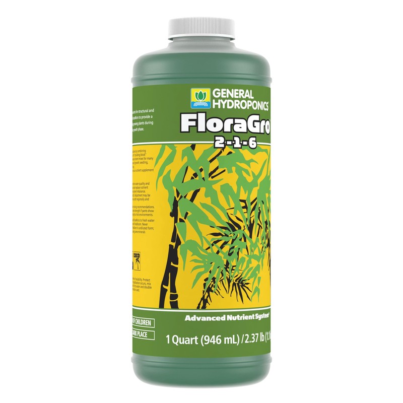 General Hydroponics FloraGro 2-1-6 Plant Food, Part of FloraSeries Advanced