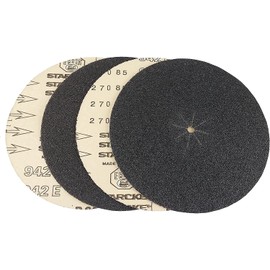 Starcke Premium 16 Inch Slotted Edger Floor Sanding Discs - 8 Slots 2" Hole Heavy Duty Black Silicon Carbide - for Wood Floors (10, 36 Grit)