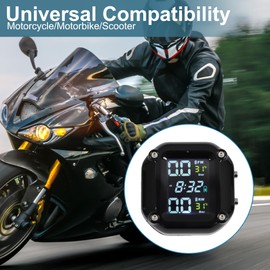 TUCKBOLD Motorcycle Tire Pressure Monitoring System Kit 433/315MHz Tire Pressure Sensor Kit 1 Set