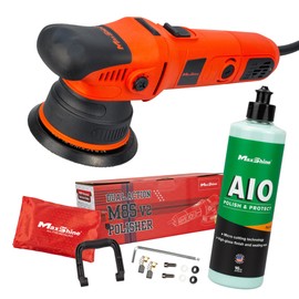 Maxshine 2 Pieces M8S V2 Dual Action Polisher & 16oz AIO Polish Car Detailing Kit - 1000W, 8mm Throw, 5” Plate, Thread 5/16”-24 - Powerful Auto Detailing Tool for Paint Protection (M8S V2 Kit 1)