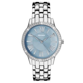 Sekonda Charlotte Women's Quartz Watch with Analogue Display 33mm Alloy Strap Blue Silver Blue Silver Modern, Blue / Silver, Modern