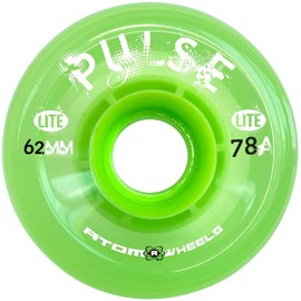 Atom Skates Outdoor Quad Roller Wheels 78A - Pulse Lite - 62x33 Lime - 1 Pack - 4 Wheels