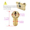 Brass Lock Cylinder with 3 Keys 63mm Double Open Cylinder