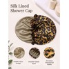 Leopard Satin-Lined Shower Cap for Girl Reusable Waterproof Women