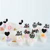 24 piezas de adornos para cupcakes con purpurina negra Love