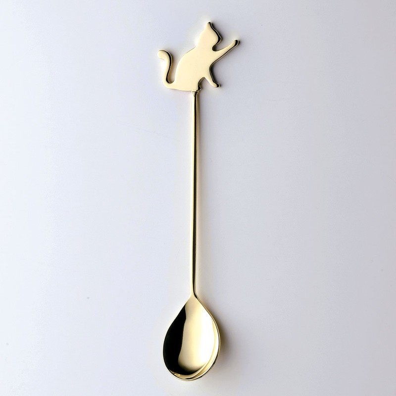High Mulberry Metal Cat Spoon Gold 3pc 405060