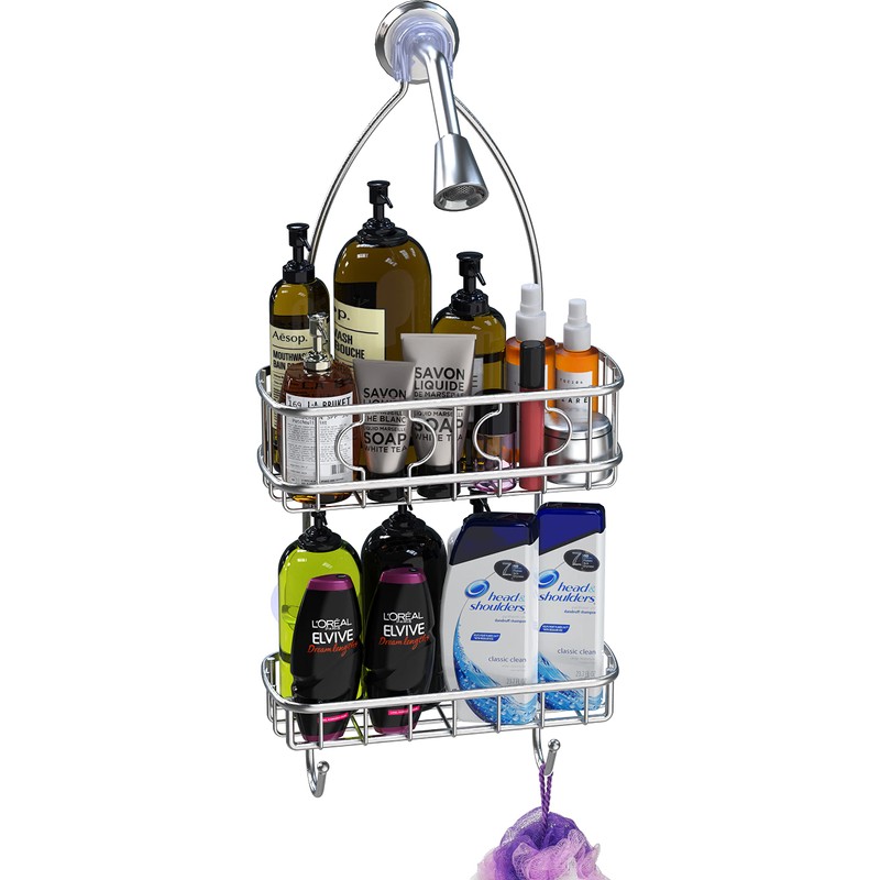 Simple Houseware Stainless Steel Bathroom Hanging Shower Head Caddy Organizer