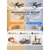 JSAITEE 52 inch Ceiling Fan with Light, 8 Speeds Reversible
