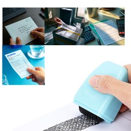 Wide Identity Theft Protection Roller Stamp - Confidential Privacy Information Stamp & Address Blocker Secure Your Personal Data, 1.18 Inch Perfect for Privacy Protection, Blue