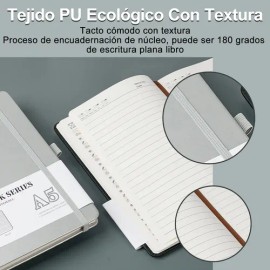5pcs Libreta A5 Pasta Dura Escolar Oficina  5 Bolígrafos                                                                                              