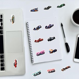 Racing Stickers for Laptop (50 Pieces), Gift for Children, Teenagers, Adults, Boys, Racing Car Stickers, Waterproof Vinyl Stickers for Scrapbooking, Skateboard, Car, Luggage