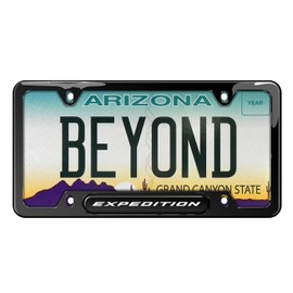 iPick Image Compatible with Ford Expedition Black Nameplate Black 50 States Stainless Steel License Plate Frame