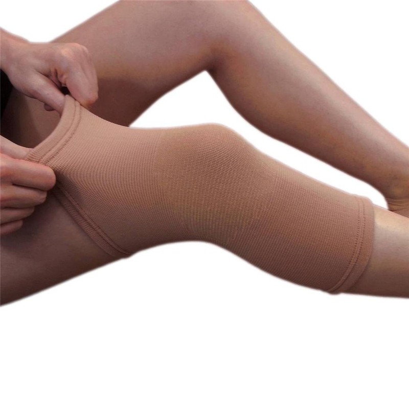 Medical Grade Elastic Compression Knee Support Beige Tubular Sleeve -